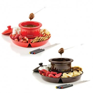 Electric Chocolate or Cheese Fondue Melting Pot and Warmer Set