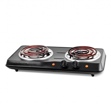 Ovente Electric Double Coil Burner 6 Inch Plate with Adjustable Temperature Control (BGC102B)