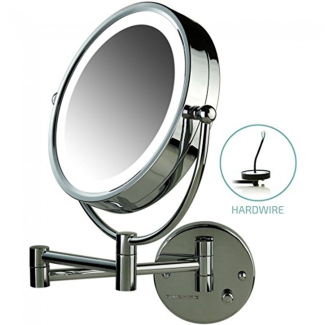 Wall Mounted Vanity Mirror 8 5 Inches, Ovente Lighted Wall Mounted Makeup Mirrors
