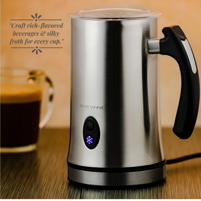 Ovente Electric Portable Handheld Milk Latte Frother Foam Drink Maker With  Premium Stainless Steel Material Fast Mixer With 2 AA Battery Operated
