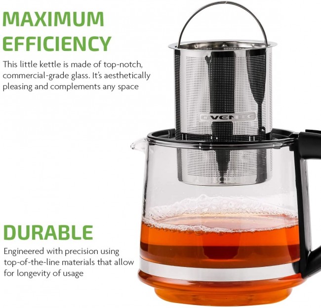 27oz Glass Teapot Heat Resistant Office Tea Kettle for Milk Loose