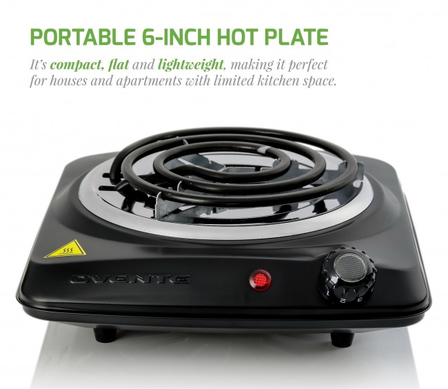 Electric Single Hot Plate 1000W Electric Stove Countertop with 5 Levels Temperature Control Household Induction Cooker