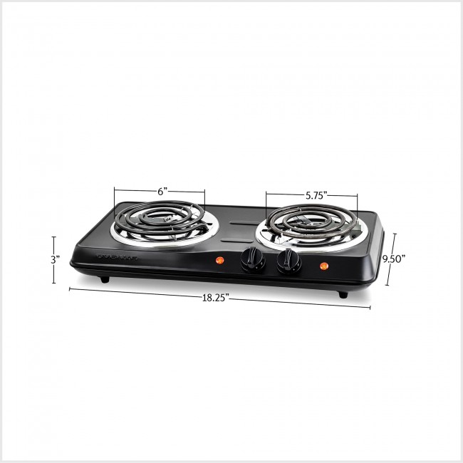 Ovente Electric Single Coil Burner 6 Inch Hot Plate Cooktop with 5 Level  Temperature Control & Easy Clean Stainless Steel Base, 1000W Portable  Countertop Stove for Home & Office, Black BGC101B –