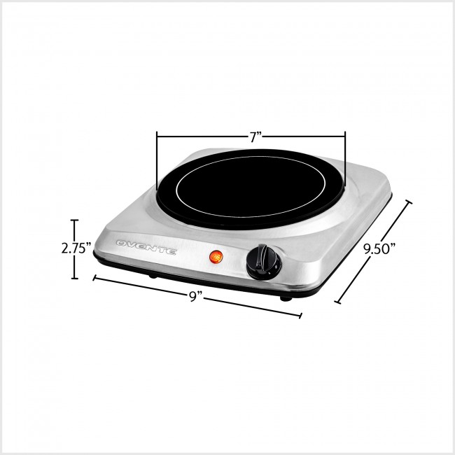 OVENTE Single Infrared Burner 7 in. Silver Hot Plate BGI101S - The Home  Depot