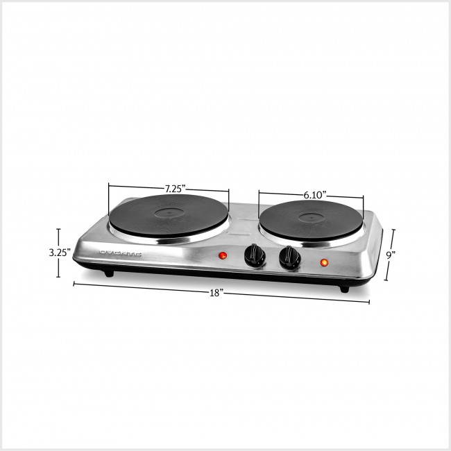 Salton Portable Double Cooktop - Stainless Steel