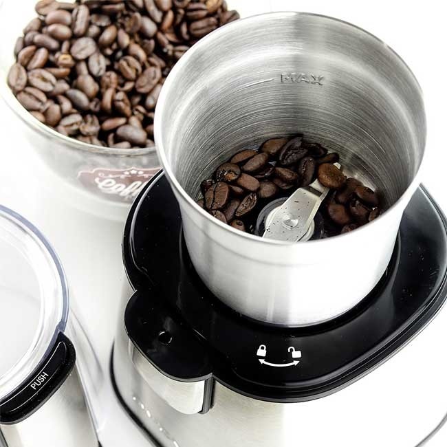 OVENTE 2.1 oz. Silver Multi-Purpose Electric Coffee Grinder Lid
