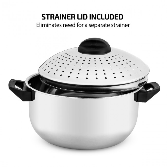 pasta cooker Saucepan with Stainless Steel Strainer Lid Sauce Pan