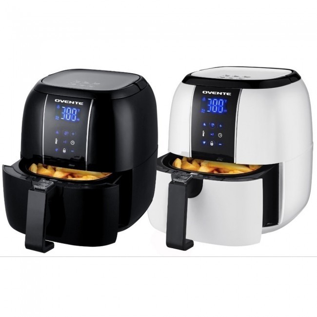 Ovente 3.2 Quart Black Compact Electric Air Fryer with Non-Stick Removable Basket