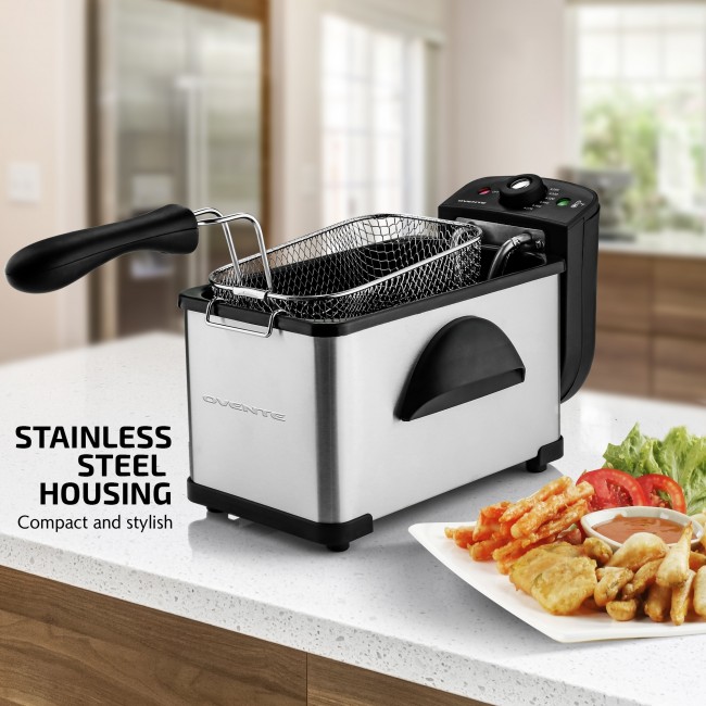 Electric Deep Fryer 1000W 2.5 L Oil Capacity Fish Fryer with Temperature  Control