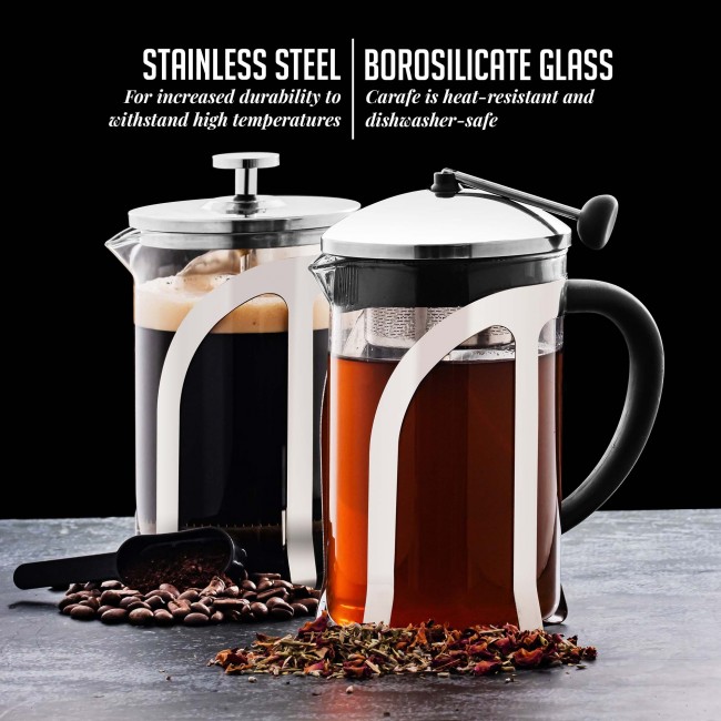 OVENTE French Press Coffee Maker 1-Cup 27 oz. with Stainless Steel
