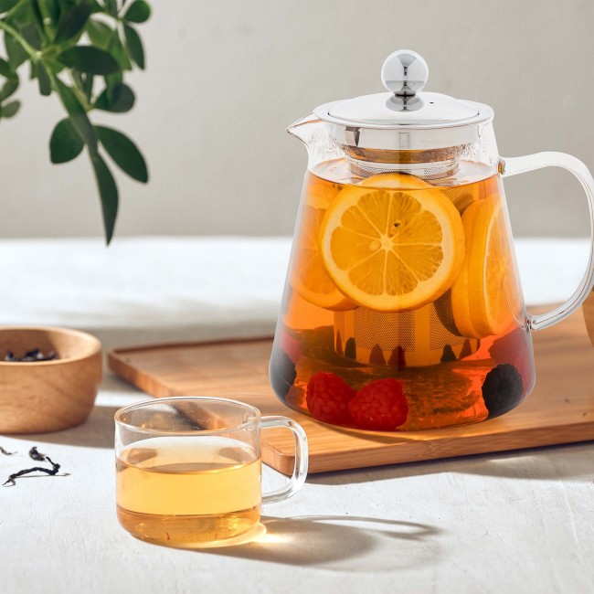 OVENTE 3-Cup Glass Tea Pot with Removable Stainless-Steel Infuser