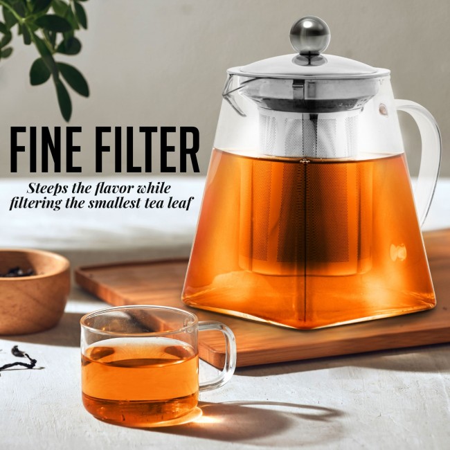 Clear Tea Pot Heat-resistant Glass Teapot With Filter Infuser Stainless  Steel
