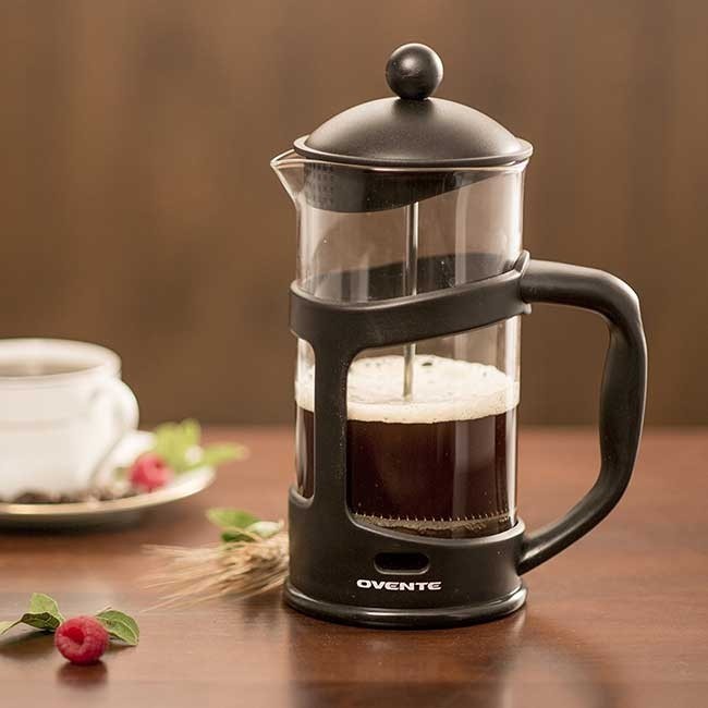 OVENTE French Press Coffee Maker 1-Cup 27 oz. with Stainless Steel Filter  Plunger Spiral Copper FSW27C FSW27C - The Home Depot