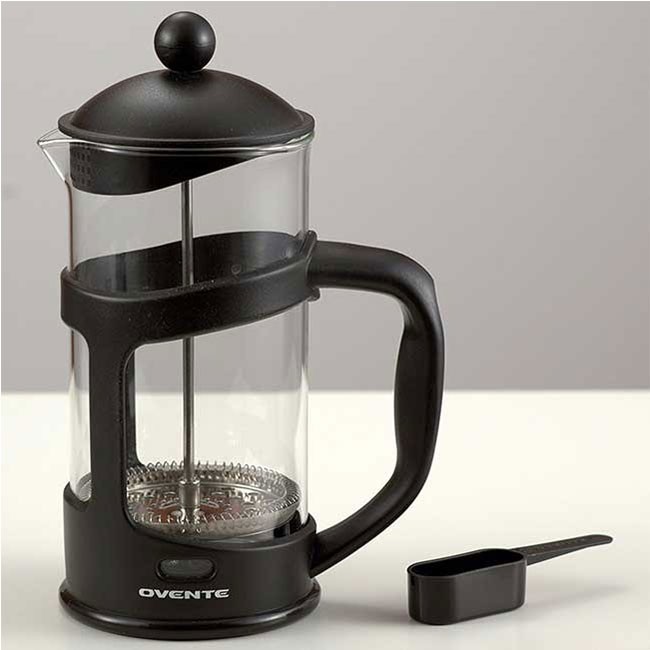 Ovente French Press Coffee and Tea Maker, Stainless Steel, Nickel Brushed,  Horizontal 12-20-34 oz (FSH Series)