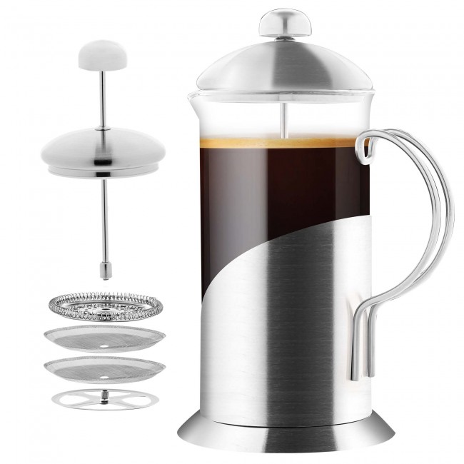 OVENTE 12 Ounce 2.85 x 4.75 x 7.13 French Press Coffee, Tea and Espresso  Maker, Black FPB12B 