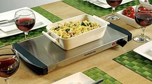 Ovente FW170S Electric Food Buffet Warmer Stainless Steel Warming Tray, with Adjustable Temperature Control, Silver