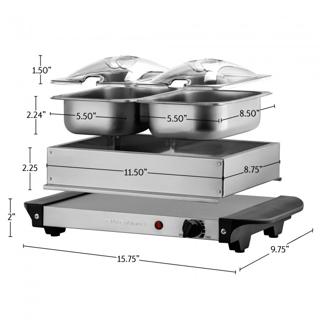 OVENTE Sliver Buffet Server Electric Warming Tray and Food Warmer