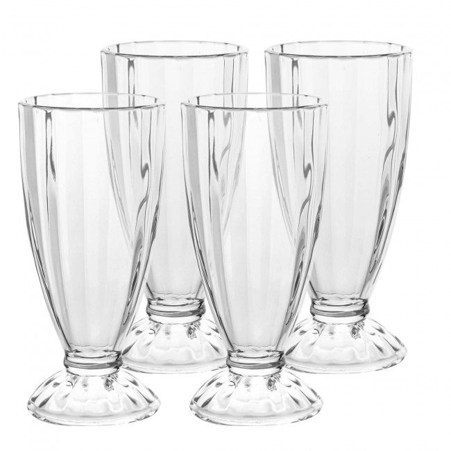 slå op fe ydre Ovente Old-Fashioned Milkshake Glasses, Durable & BPA-Free Clear Cups  Perfect for Root Beer Float,