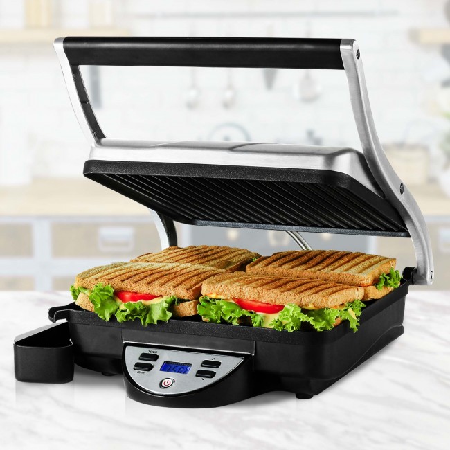 Vast en zeker Armstrong pasta Panini Press Electric Grill GP1000BR | Ovente US