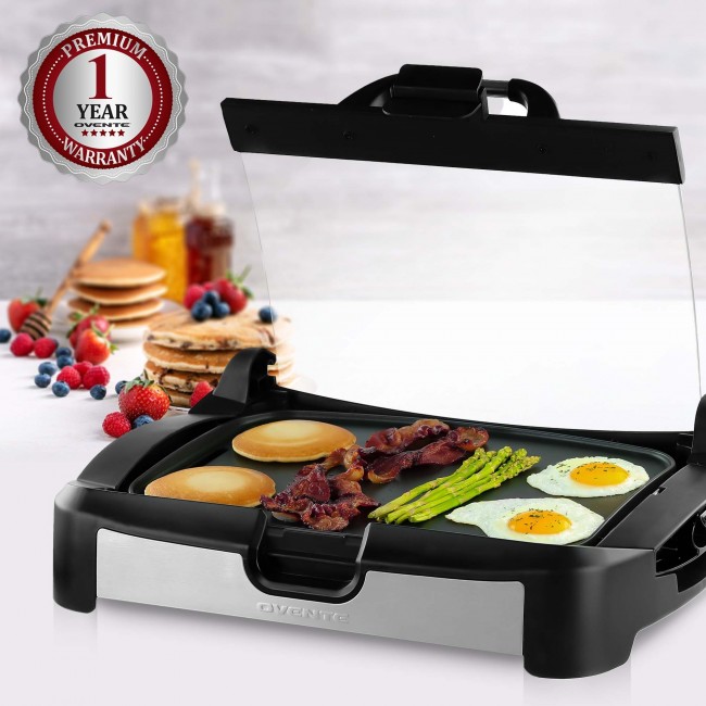 OVENTE Electric Panini Press & Indoor Grill With Non-Stick Plates