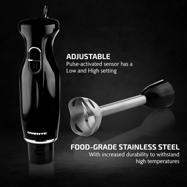 OVENTE Immersion Blender Black Stainless Steel Blades 200-Watt Cordless  Rechargeable Hand Blender 8-Speed Settings - Yahoo Shopping