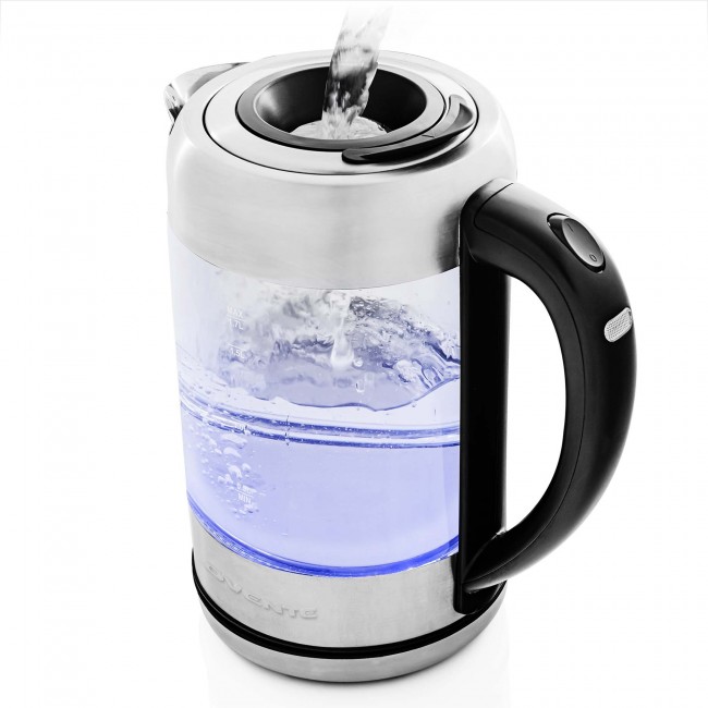 Ovente Electric Kettle 1.7 Liter ProntoFill Technology Silver KG612S