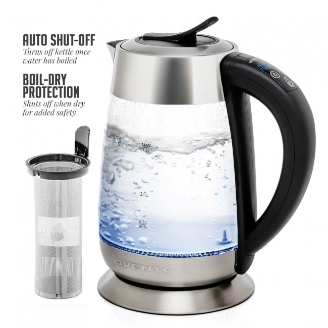 Portable Tea Kettle and Instant Water Heater 1-Cup 1.8 Liter BPA Free  1500-Watts, Stainless Steel Infuser - KG6610S