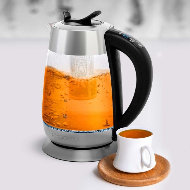 Ovente Glass Electric Tea Kettle 1.8 Liter BPA Free Cordless Body