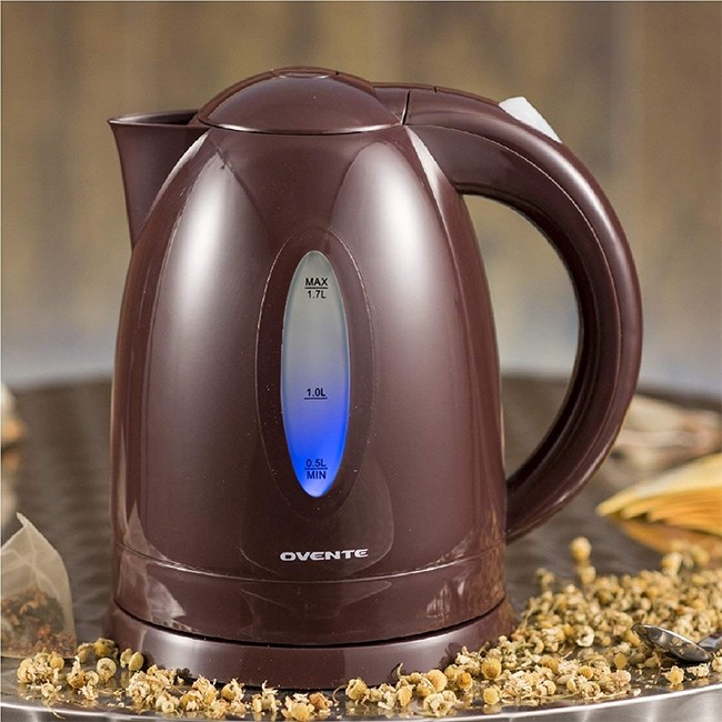 OVENTE Electric Kettle Hot Water Heater 1.7 Liter - BPA Free Fast Boiling Cordless  Water Warmer - Auto Shut Off Instant Water Boiler for Coffee & Tea Pot -  White KP72W 