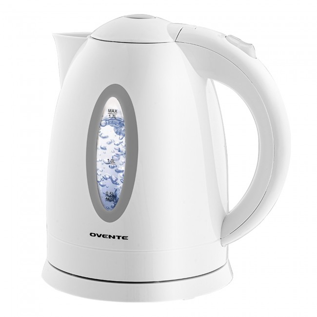 OVENTE Stainless Steel Electric Kettle Hot Water Boiler 1.7 Liters -  Powerful 1750W BPA Free with Auto Shut Off & Boil Dry Protection, Portable