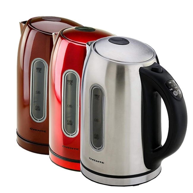 NEW Ovente Stainless Steel Electric Kettle with Touch Screen Control Panel 5 Variable Temperature Control and Keep Warm on EACH TEMPERATURE 1.7 Liter KS58S 