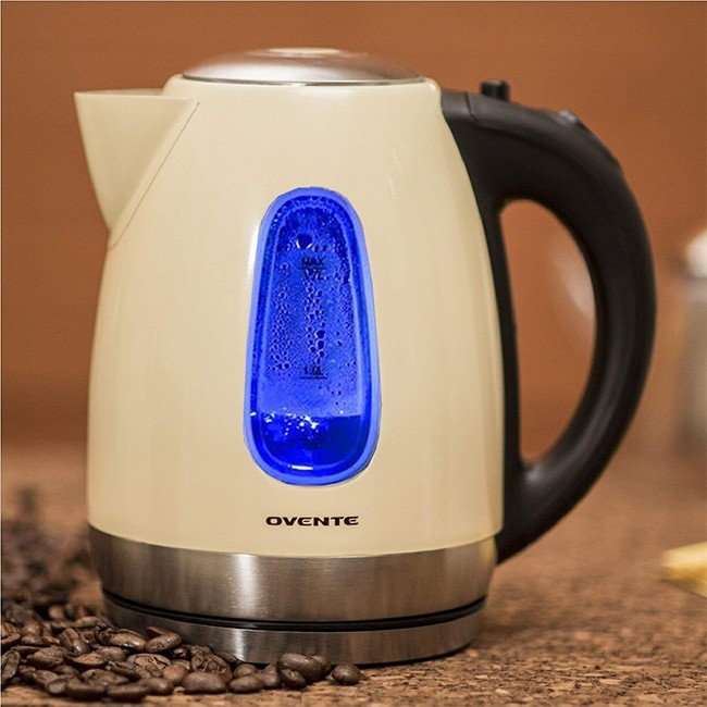 Ovente Stainless Steel Cordless Electric Kettle Lighted BPA Free