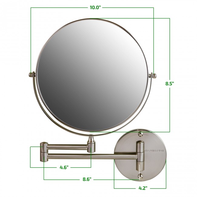 Ovente Wall Mounted Vanity Makeup, 10x Magnification Mirror Wall Mount
