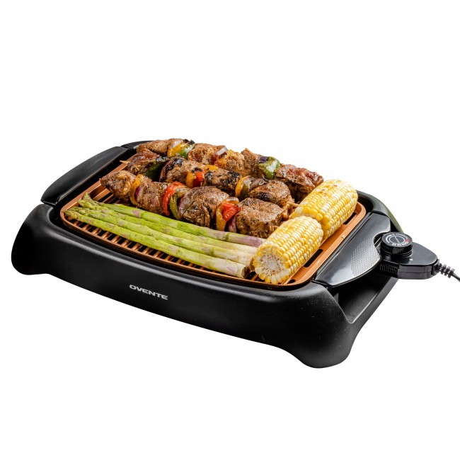 Ovente Thermostat Controlled Non-Stick Indoor Grill, Copper