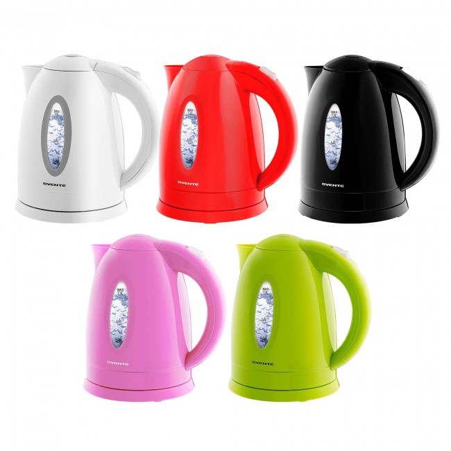 Pink OVENTE KP72P BPA-Free Electric Kettle 1.7 Liter with Auto Shut-Off and Boil-Dry Protection Illuminated 