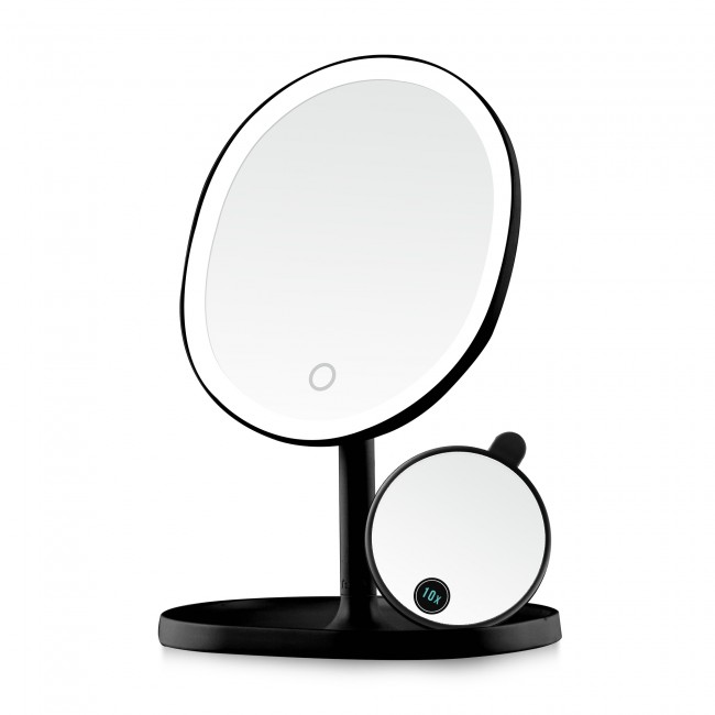 Ovente Rechargeable Lighted Tabletop Mirror, Inch, Magnetic Mini Mirror  1X/10X Magnification (MOT22 Series)