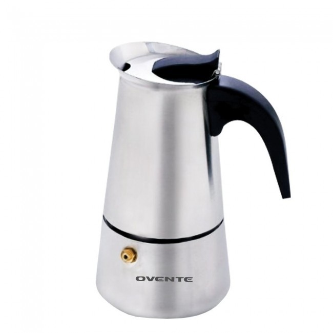 Ovente Stovetop Stainless Steel Espresso Maker 4-Cup (MPE04)