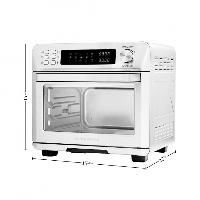 Ovente Air Fryer Toaster Oven Combo 26 Quart, Silver OFM2025BR
