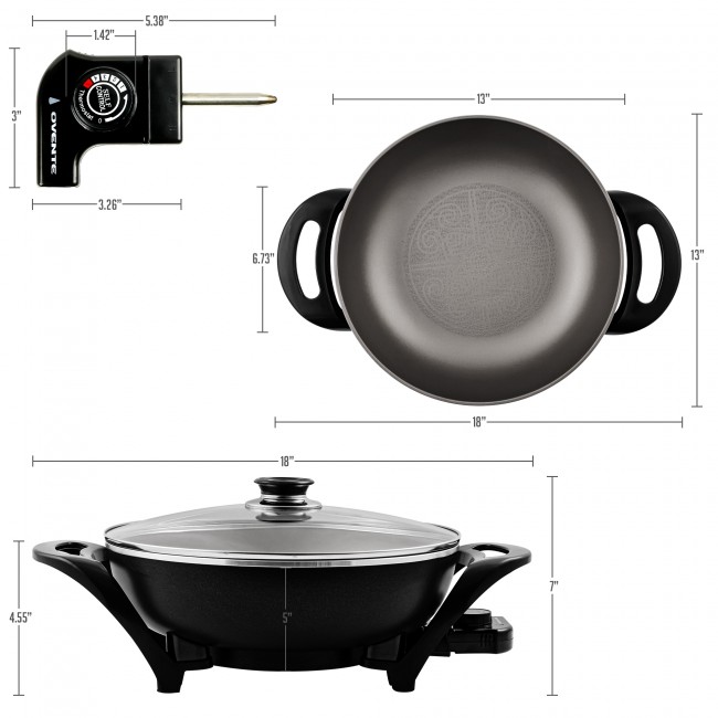 Decen Electric Skillet Non Stick Electric Frying Pan with Standing Tem –  AICOOK
