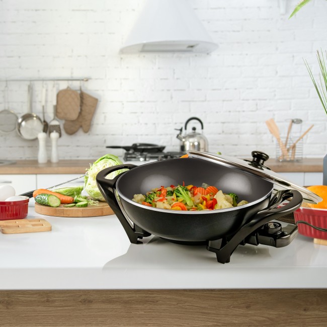 Ovente Electric Skillet 13 Inch with Non Stick Aluminum Coating Body and  Adjustable Temperature Controller, Frying