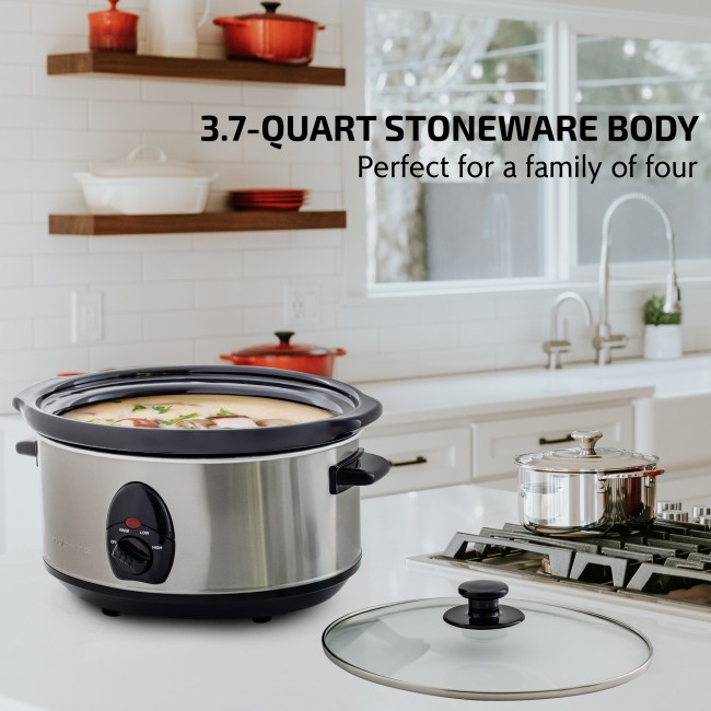 Ovente Slow Cooker Crockpot 3.5 Liter with Removable Ceramic Pot 3