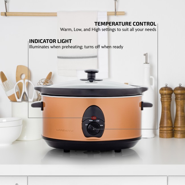 Ovente Slow Cooker Crockpot 3.5 Liter with Removable Ceramic Pot 3 Cooking  Setting and Heat-Tempered Glass Lid, Series - Bed Bath & Beyond - 29406810