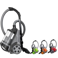 Ovente Bagless Canister Cyclonic Vacuum 1400W Bendable Multi-Angle Black ST2620B 