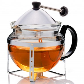 Ovente Glass Teapot with Removable Stainless-Steel Infuser, Freezer, Stovetop, and Dishwasher Safe, 17oz. BPA-Free Glass Teapot FGH17T