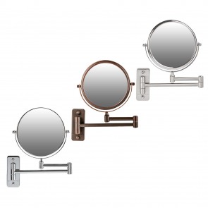 Ovente Wall Mount Mirror, 1X/7X/10X Magnification, 7 Inch, Antique Bronze. Nickel Brushed, Polished Chrome (MNLFW70 Series)