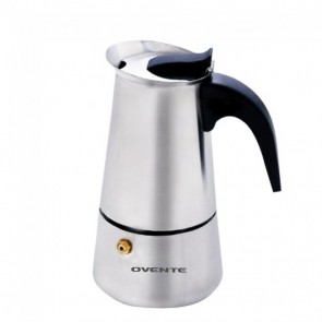 Ovente Stovetop Stainless Steel Espresso Maker 4-Cup
