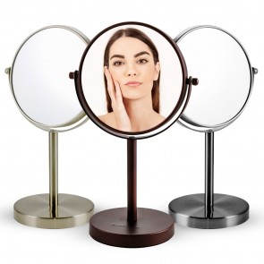 Ovente Tabletop Makeup Mirror, 6 Inch, Dual-Sided 1x/7x Magnification (MNLT60 Series)