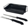 Ovente Non-Stick Roasting Pan with Carving Set (CWR20092B)