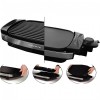 Ovente Reversible Electric Grill and Heat Tempered Glass Cover with Bonus Non Stick Skillet (GR3002B)