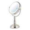 Ovente MPT75BR1x5x  SmartTouch  7.5 inch Three Tone LED Makeup Mirror, Tabletop Vanity Mirror, 1x/5x Magnification, Nickel Brushed
